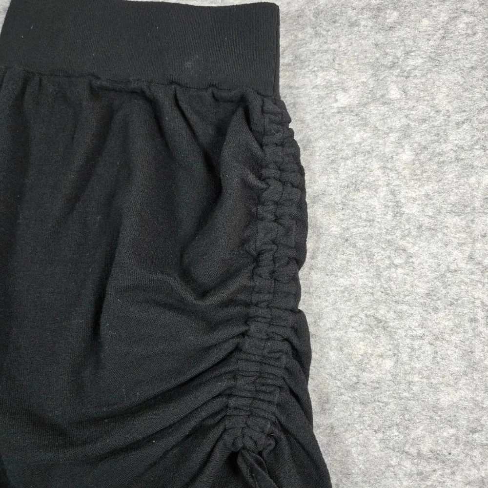 T‎ by Alexander Wang Womens Black Ruched Side Drape Knit Mini Skirt